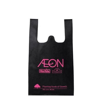 T-Shirt PP colete não tecido bolsas de compras com logotipo personalizado impresso